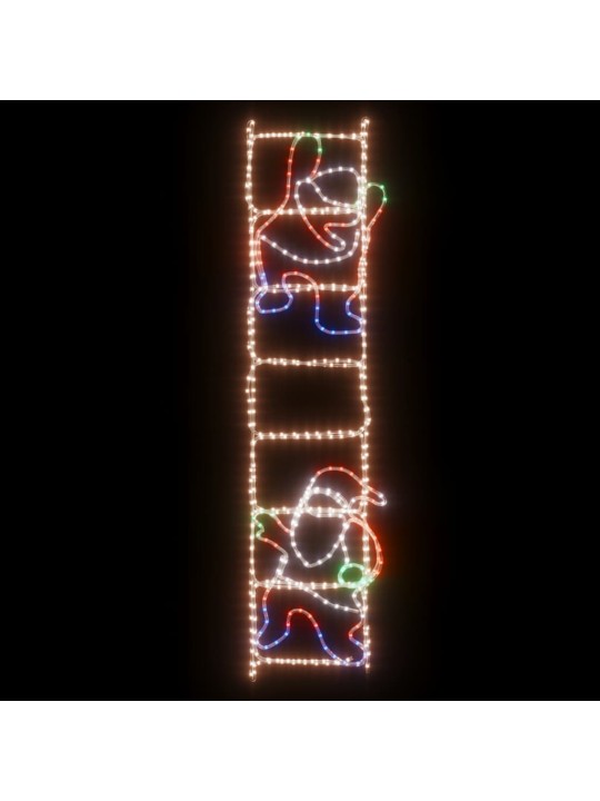 Skládací Santa na žebříku s 552 LED 50 x 200 cm