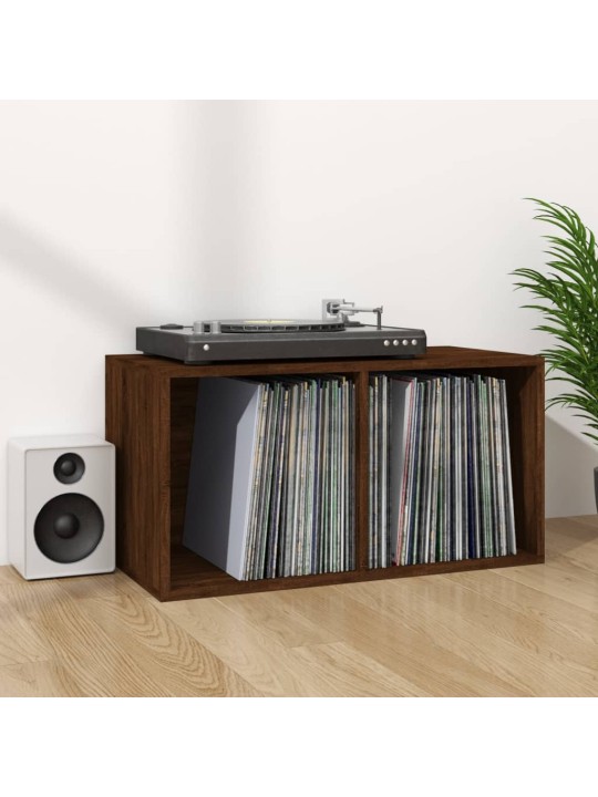 Úložný box na LP desky hnědý dub 71x34x36 cm kompozitní dřevo