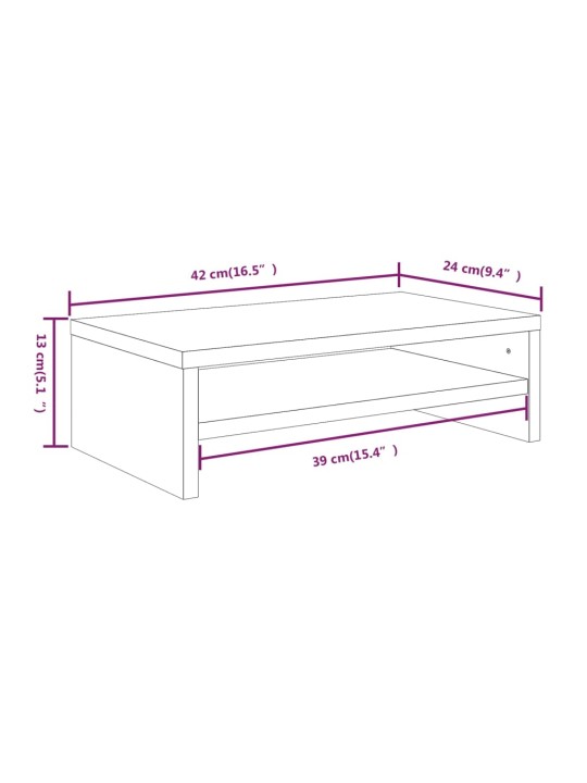 Stojan na monitor šedý sonoma 42 x 24 x 13 cm kompozitní dřevo