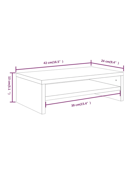 Stojan na monitor šedý sonoma 42 x 24 x 13 cm kompozitní dřevo