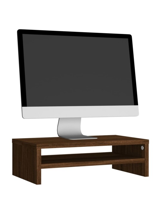 Stojan na monitor hnědý dub 42 x 24 x 13 cm kompozitní dřevo