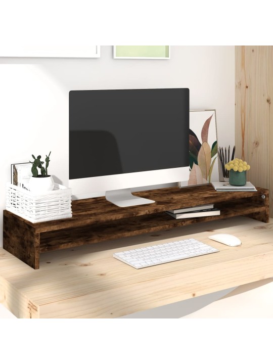 Stojan na monitor kouřový dub 100 x 24 x 13 cm kompozitní dřevo