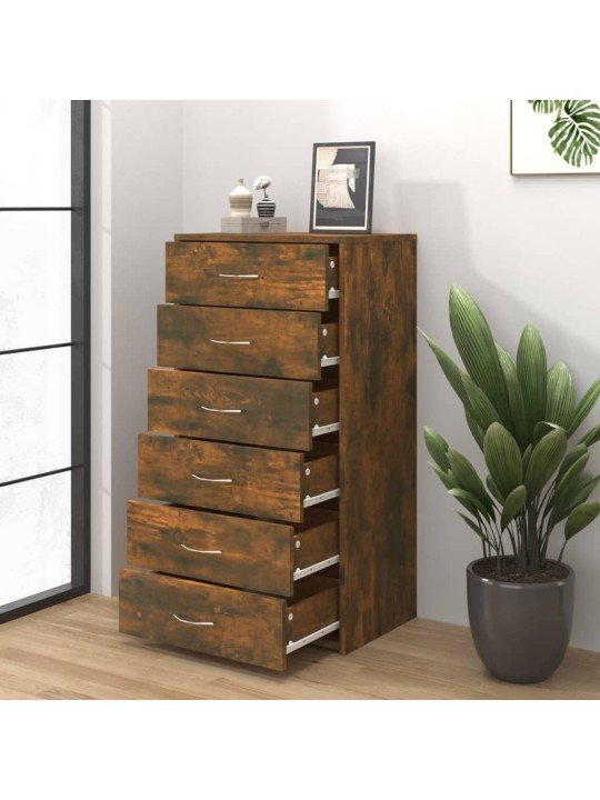 Příborník 6 zásuvek kouřový dub 50x34x96 cm kompozitní dřevo