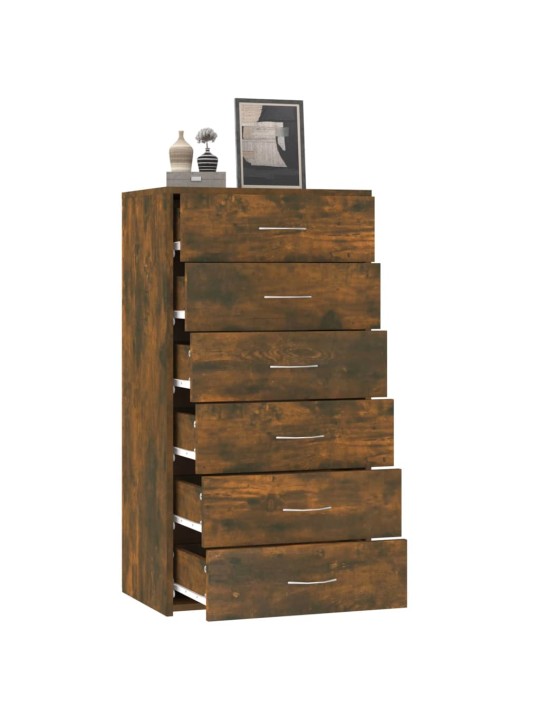 Příborník 6 zásuvek kouřový dub 50x34x96 cm kompozitní dřevo