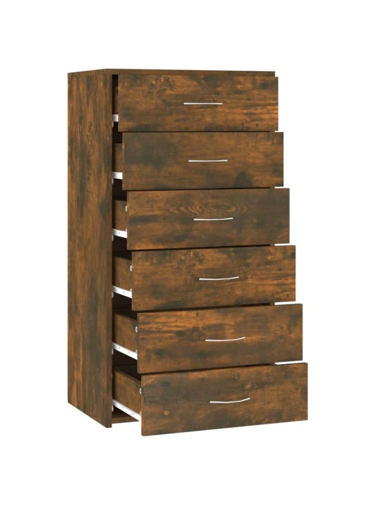 Příborník 6 zásuvek kouřový dub 50x34x96 cm kompozitní dřevo