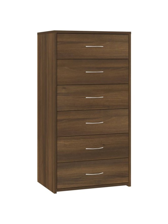 Příborník se 6 zásuvkami hnědý dub 50x34x96 cm kompozitní dřevo