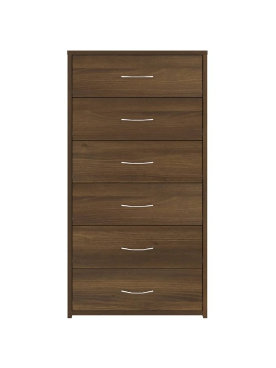 Příborník se 6 zásuvkami hnědý dub 50x34x96 cm kompozitní dřevo