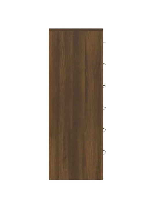 Příborník se 6 zásuvkami hnědý dub 50x34x96 cm kompozitní dřevo