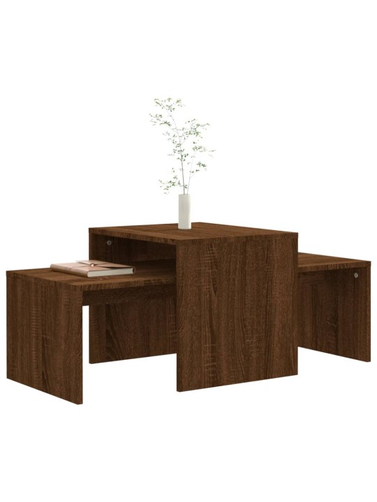 Sada konferenčních stolků hnědý dub 100 x 48 x 40 cm kompozit