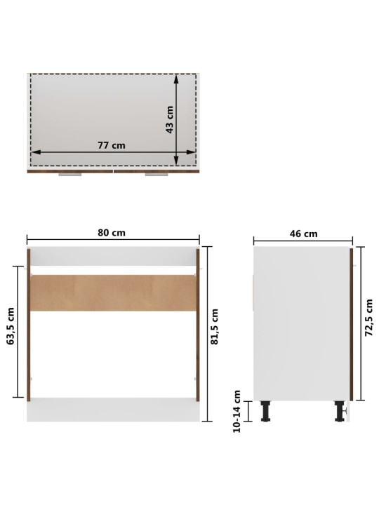 Skříňka pod dřez Lyon dub sonoma 80 x 46 x 81,5 cm kompozit