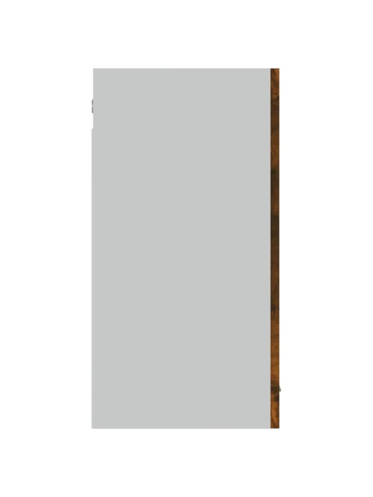Závěsná prosklená skříňka kouřový dub 80 x 31 x 60 cm kompozit