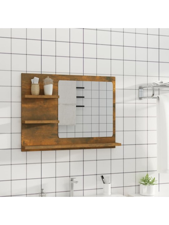 Koupelnové zrcadlo kouřový dub 60x10,5x45 cm kompozitní dřevo