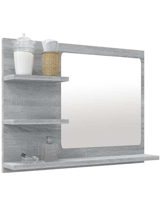 Koupelnové zrcadlo šedé sonoma 60x10,5x45 cm kompozitní dřevo