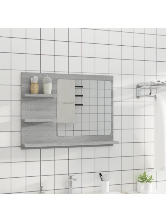 Koupelnové zrcadlo šedé sonoma 60x10,5x45 cm kompozitní dřevo