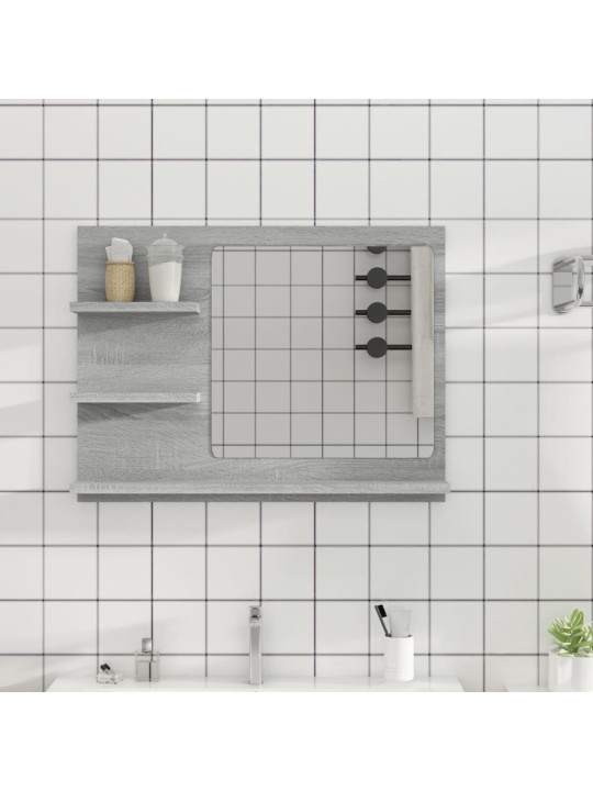 Koupelnové zrcadlo šedé sonoma 60x10,5x45 cm kompozitní dřevo