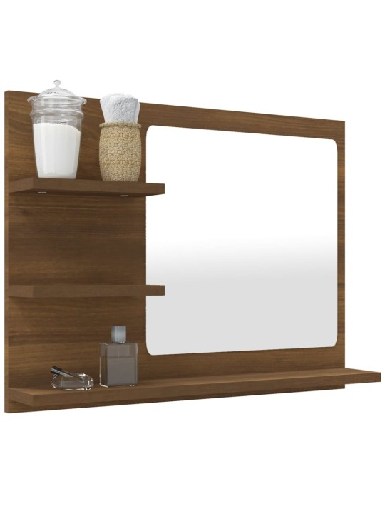 Koupelnové zrcadlo hnědý dub 60 x 10,5 x 45 cm kompozitní dřevo