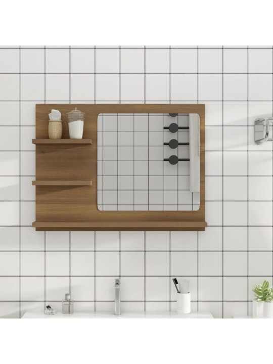 Koupelnové zrcadlo hnědý dub 60 x 10,5 x 45 cm kompozitní dřevo