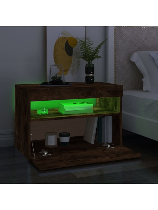 TV skříňka s LED osvětlením kouřový dub 60 x 35 x 40 cm