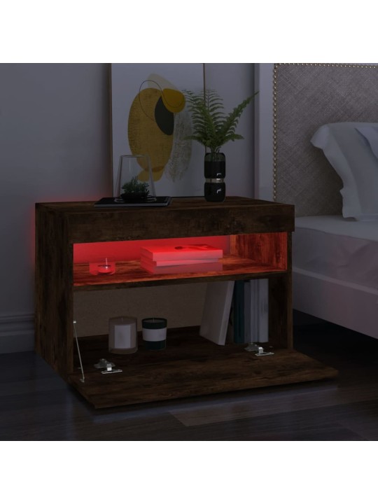 TV skříňka s LED osvětlením kouřový dub 60 x 35 x 40 cm