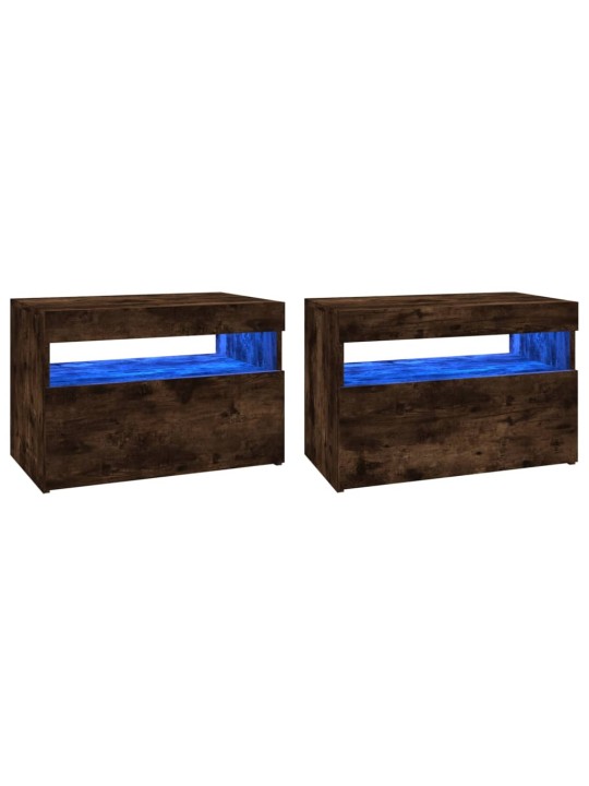 TV skříňky s LED osvětlením 2 ks kouřový dub 60 x 35 x 40 cm