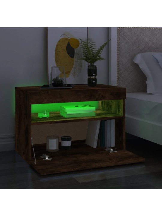 TV skříňky s LED osvětlením 2 ks kouřový dub 60 x 35 x 40 cm