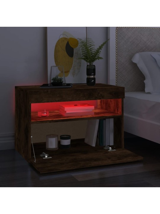 TV skříňky s LED osvětlením 2 ks kouřový dub 60 x 35 x 40 cm