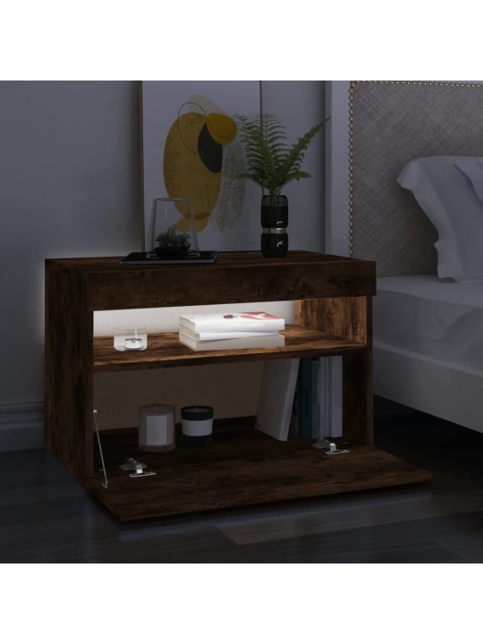 TV skříňky s LED osvětlením 2 ks kouřový dub 60 x 35 x 40 cm