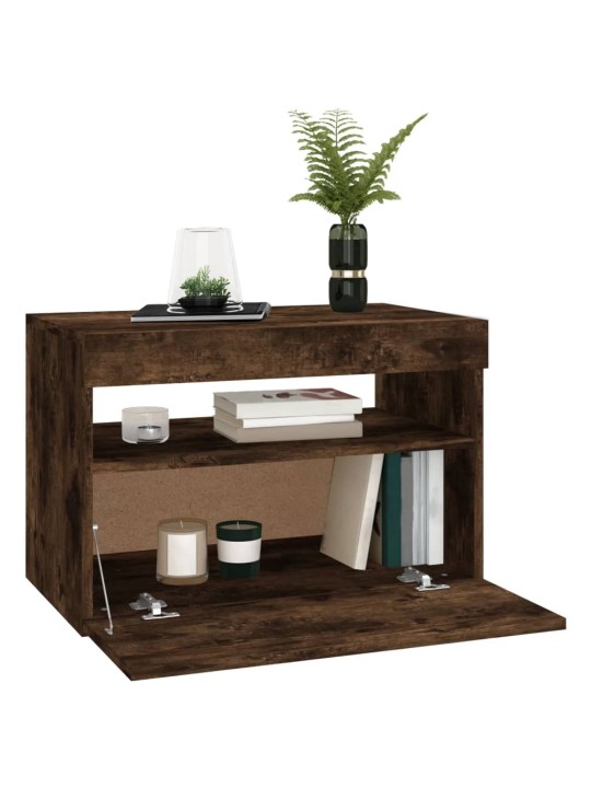 TV skříňky s LED osvětlením 2 ks kouřový dub 60 x 35 x 40 cm
