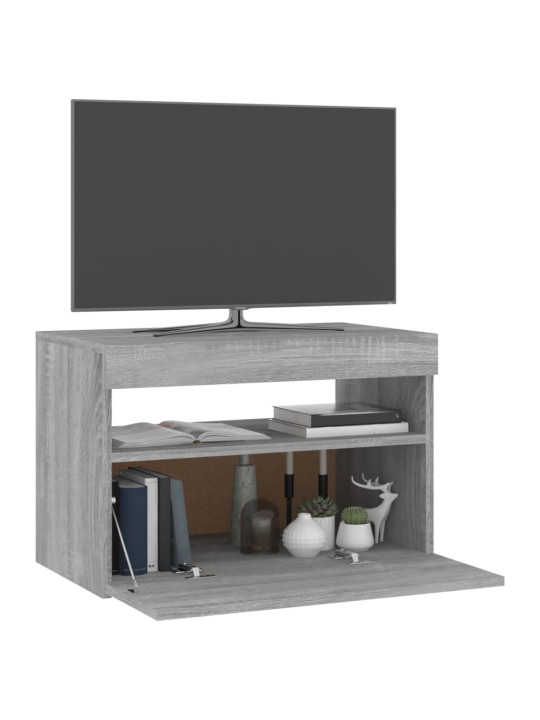 Tv skříňka s led osvětlením šedá sonoma 60 x 35 x 40 cm