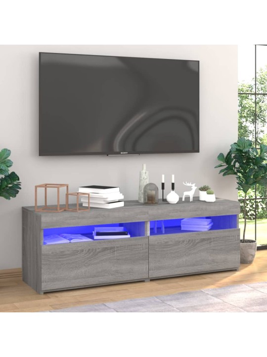 TV skříňky s LED osvětlením 2 ks šedé sonoma 60 x 35 x 40 cm