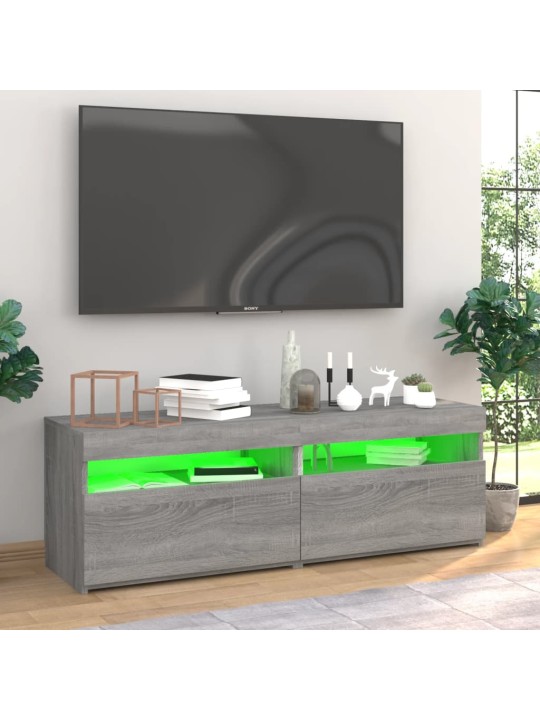 TV skříňky s LED osvětlením 2 ks šedé sonoma 60 x 35 x 40 cm