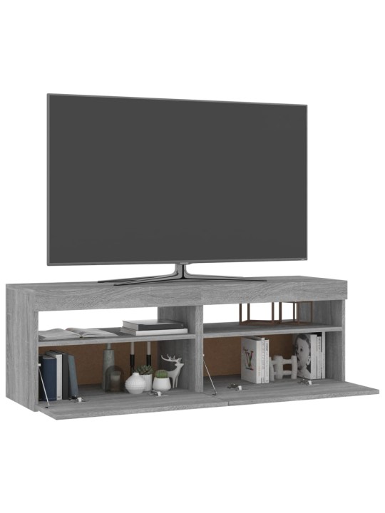 TV skříňky s LED osvětlením 2 ks šedé sonoma 60 x 35 x 40 cm
