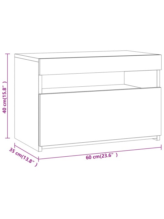 TV skříňky s LED osvětlením 2 ks šedé sonoma 60 x 35 x 40 cm