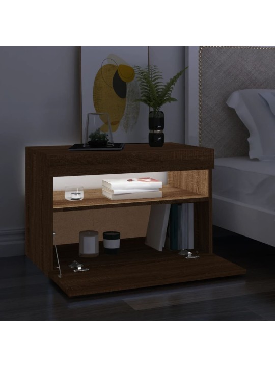 TV skříňka s LED osvětlením hnědý dub 60 x 35 x 40 cm