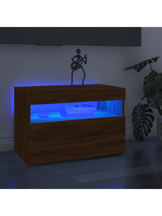 TV skříňka s LED osvětlením hnědý dub 60 x 35 x 40 cm