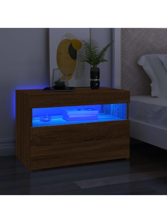 TV skříňky s LED osvětlením 2 ks hnědý dub 60 x 35 x 40 cm