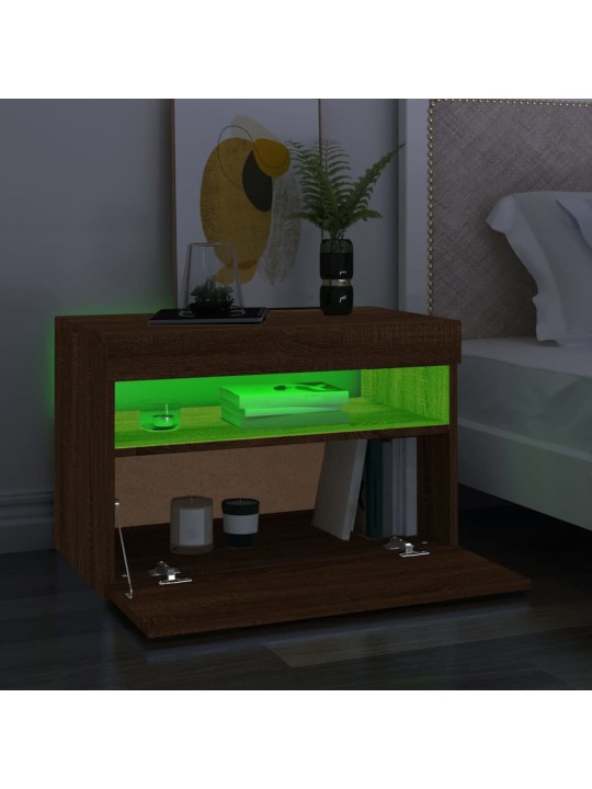 TV skříňky s LED osvětlením 2 ks hnědý dub 60 x 35 x 40 cm