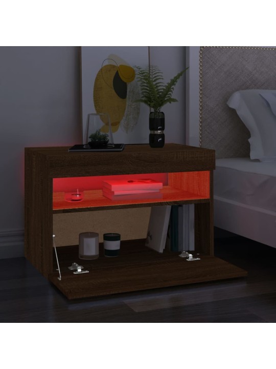 TV skříňky s LED osvětlením 2 ks hnědý dub 60 x 35 x 40 cm
