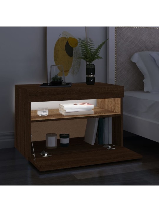 TV skříňky s LED osvětlením 2 ks hnědý dub 60 x 35 x 40 cm