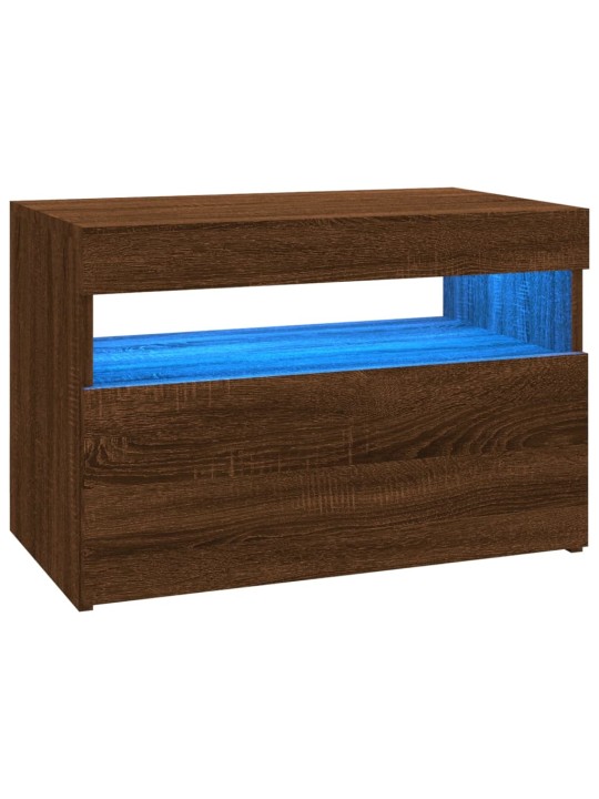 TV skříňky s LED osvětlením 2 ks hnědý dub 60 x 35 x 40 cm