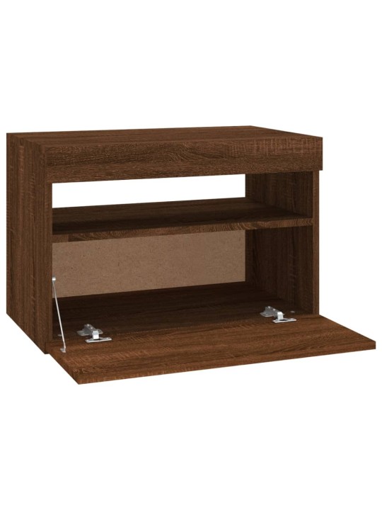 TV skříňky s LED osvětlením 2 ks hnědý dub 60 x 35 x 40 cm