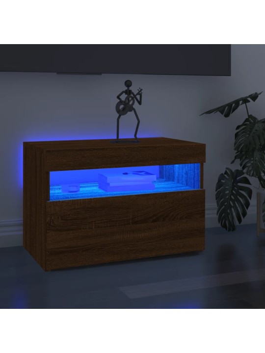 TV skříňky s LED osvětlením 2 ks hnědý dub 60 x 35 x 40 cm