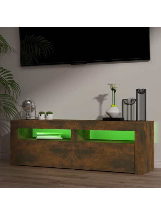 TV skříňka s LED osvětlením kouřový dub 120 x 35 x 40 cm