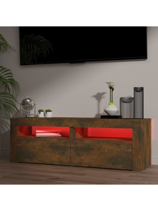 TV skříňka s LED osvětlením kouřový dub 120 x 35 x 40 cm