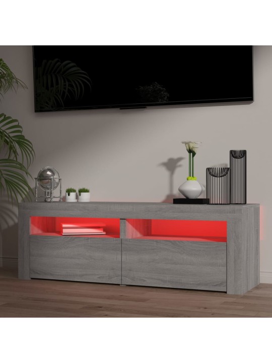 TV skříňka s LED osvětlením šedá sonoma 120 x 35 x 40 cm