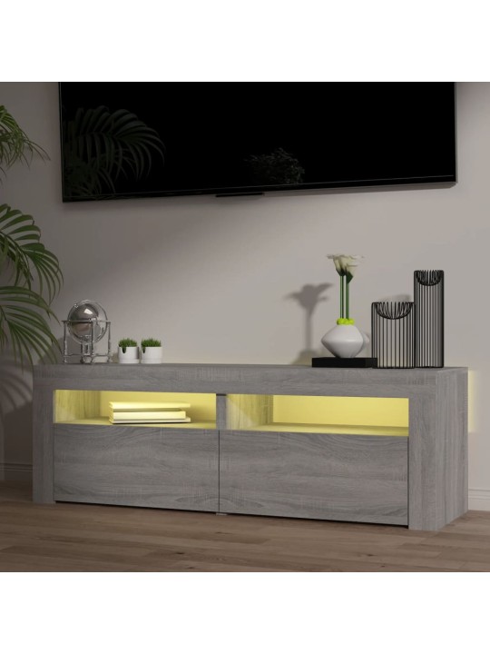 TV skříňka s LED osvětlením šedá sonoma 120 x 35 x 40 cm