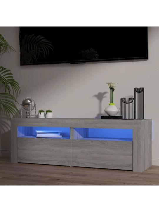 TV skříňka s LED osvětlením šedá sonoma 120 x 35 x 40 cm
