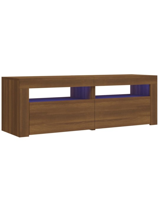 TV skříňka s LED osvětlením hnědý dub 120 x 35 x 40 cm