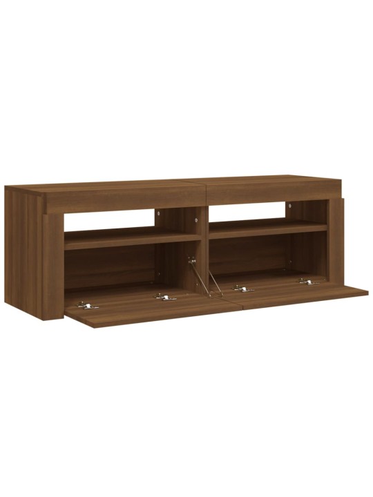 TV skříňka s LED osvětlením hnědý dub 120 x 35 x 40 cm