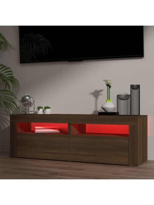 TV skříňka s LED osvětlením hnědý dub 120 x 35 x 40 cm